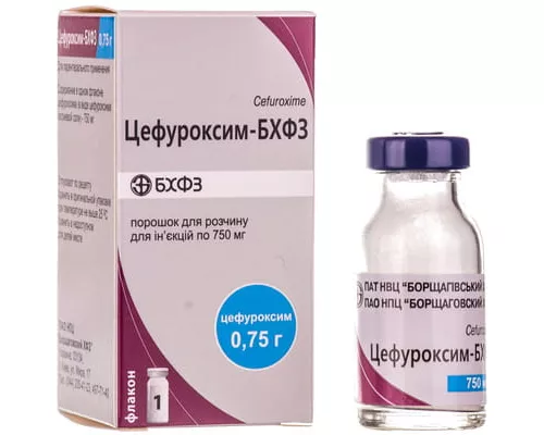 Цефуроксим-БХФЗ, порошок для розчину для ін'єкцій, 0.75 г | интернет-аптека Farmaco.ua