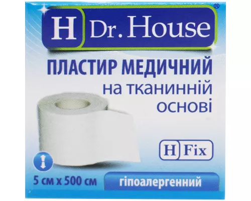 H Dr. House, пластир, на нетканній основі, 5 см x 500 см, паперова упаковка, №1 | Farmaco.ua H Dr. House, пластир, на нетканній основі, 5 см x 500 см, паперова упаковка, №1 | интернет-аптека Farmaco.ua
