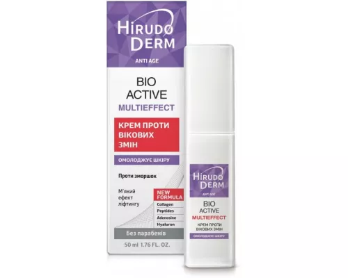 Hirudo Derm Anti Age Bіo Active Multieffect, крем для обличчя проти вікових змін, 50 мл | интернет-аптека Farmaco.ua