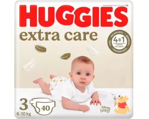 Huggies Extra Care, підгузки дитячі, розмір 3, №40 | интернет-аптека Farmaco.ua