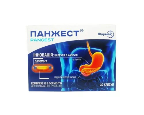 Панжест, капсули, №20 (10х2) | интернет-аптека Farmaco.ua