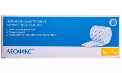 Леофікс, пластир, хірургічний, еластичний, на нетканій основі, 5 м х 15 см, №1 | интернет-аптека Farmaco.ua