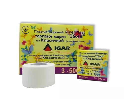 RiverPlast Igar Класичний, пластир, на бавовняній основі, 3 x 500 см | Farmaco.ua RiverPlast Igar Класичний, пластир, на бавовняній основі, 3 x 500 см | интернет-аптека Farmaco.ua