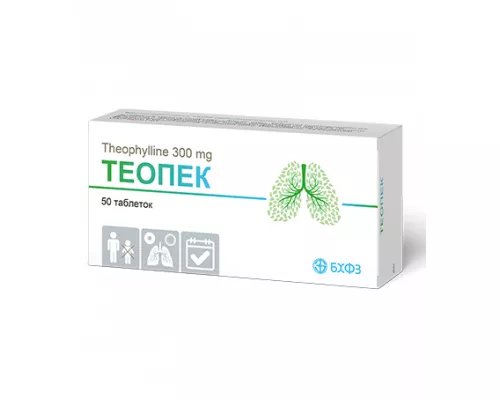 Теопек, таблетки, 0.3 г, №50 | интернет-аптека Farmaco.ua