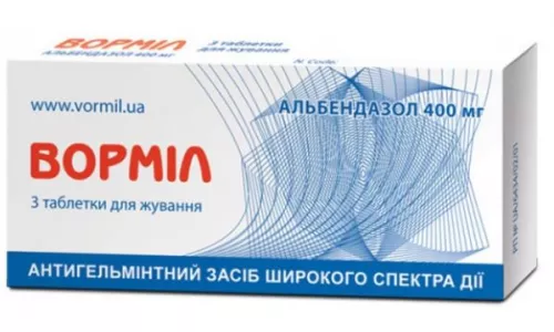 Ворміл, таблетки жувальні, 400 мг, №3 | Farmaco.ua Ворміл, таблетки жувальні, 400 мг, №3 | интернет-аптека Farmaco.ua