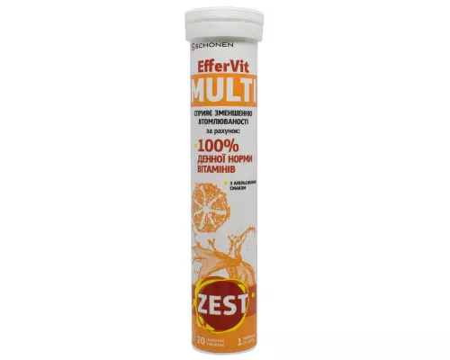 Zest (Зест) Ефервіт Мульті, таблетки шипучі, №20 | интернет-аптека Farmaco.ua