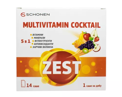 Zest (Зест) Мультивітамін Коктейль, саше, №14 | интернет-аптека Farmaco.ua